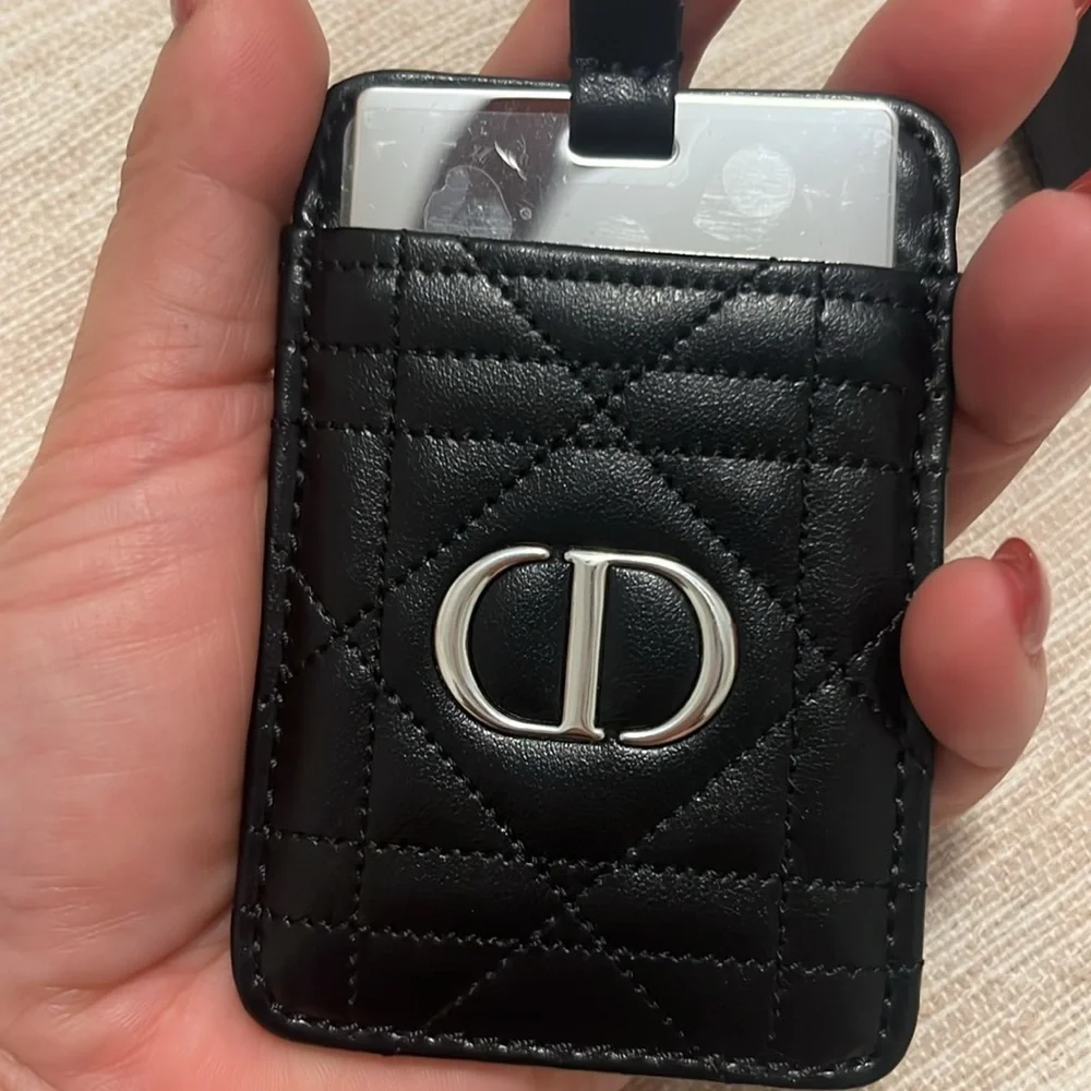 Dior 2024 Novelty Card Case Mirror + Mini Drawstring Pouch